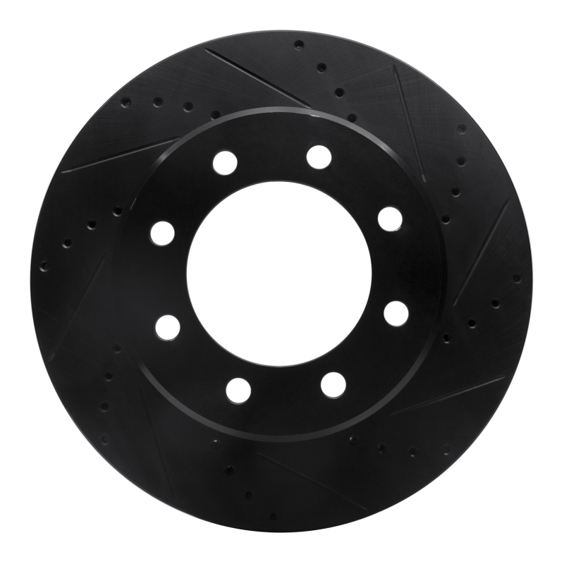 Dodge Ram 2500 Brake Rotor (1) - Front Right - R1 Concepts - Drilled & Slotted - Black - `09-`25